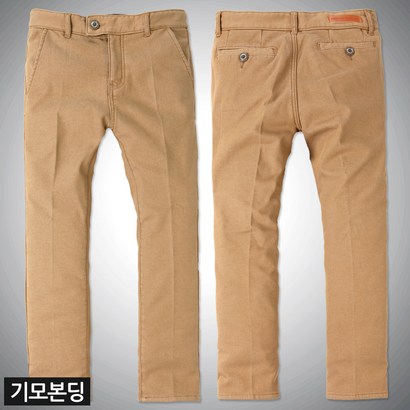 비브레이커스 겨울 기모 본딩 스판 슬림 테이퍼드핏 면바지 BB772베이지기모