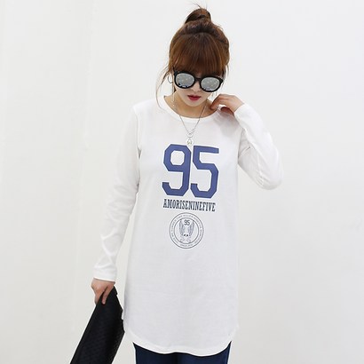 민짱나라 F205_539 오구오구 라운드넥 롱티셔츠