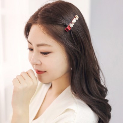 로라하 고급 진주 큐빅장식 성인 여성 아동 초등 옆머리 앞머리 미니 집게핀 포인트핀 달빛
