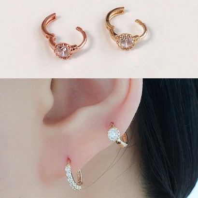 유비드 14k 정품 골드 큐빅 원터치 금 귀걸이 낱개 판매