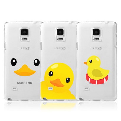 갤럭시 노트4S-TE 케이스 러버덕 캐릭터 투명 젤리 S-N916 S