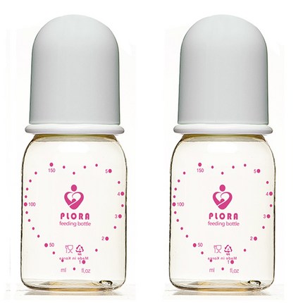 플로라 PP젖병 150ml + 신생아 젖꼭지, 신생아용, 화이트