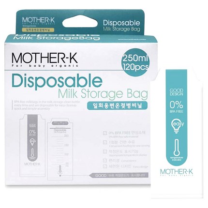 마더케이 일회용 변온 젖병비닐팩 250ml, 120매입