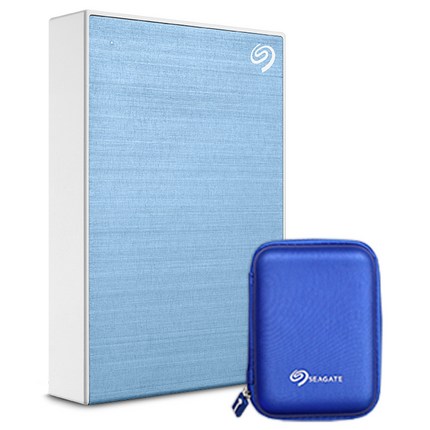 씨게이트 Backup Plus 포터블 외장하드 + 파우치, 4TB, LightBlue