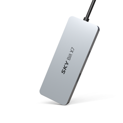 SKY 비트 X7 7in1 C타입 멀티 허브 SKY-BX7H, 그레이