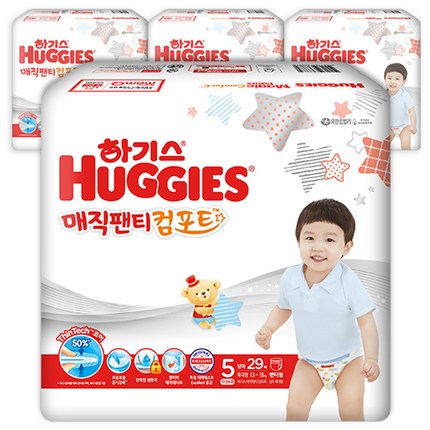 하기스 2020 매직팬티 컴포트 팬티형 기저귀 남아용 특대형 5단계(13~18kg), 116매