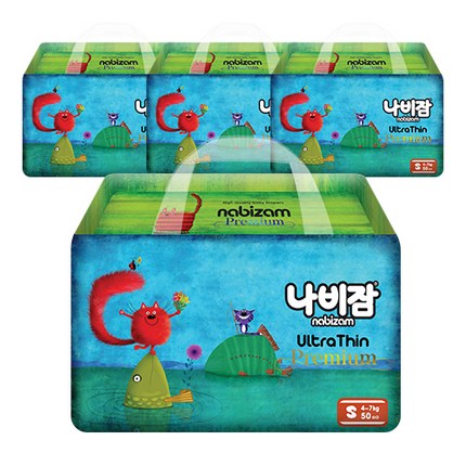나비잠 울트라씬 밴드형 기저귀 S 2단계(4~7kg), 176매