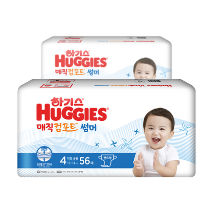 하기스 2021 매직 뉴컴포트 썸머 밴드형 공용 대형 4단계 (10~14kg), 112매