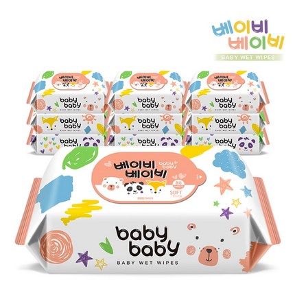 베이비베이비 소프트 80매 10팩 리필형