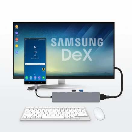 홈플래닛 7포트 USB3.0 멀티허브 DEX미러링 (USB*3 타입C HDMI SD/MSD) / HUB7C-L, 그레이, 1개