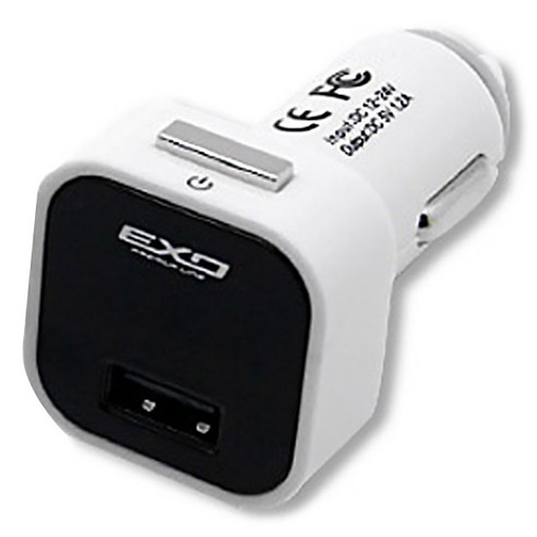 오토컴 EXO 디지털 볼트체킹 USB 차량용 충전기, AM405, 화이트