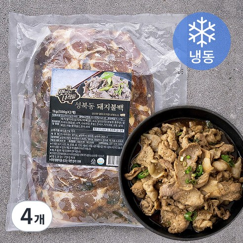 맛있는 녀석들 성북동 돼지불백 (냉동), 500g, 4개