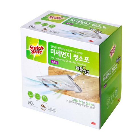 3M 스카치브라이트 미세먼지 청소포 더블액션 80매 리뷰후기
