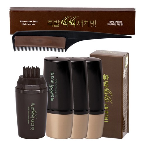 간편 새치 커버 흑발 싹싹 새치빗 본품 4개 감쪽같은 새치빗 1개 리뷰후기