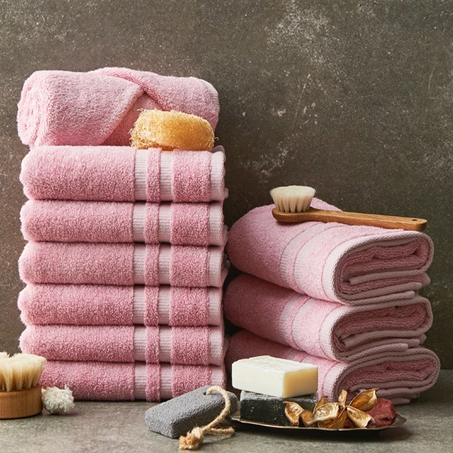 소프트터치 호텔수건 190g 뱀부얀, 핑크, 10개