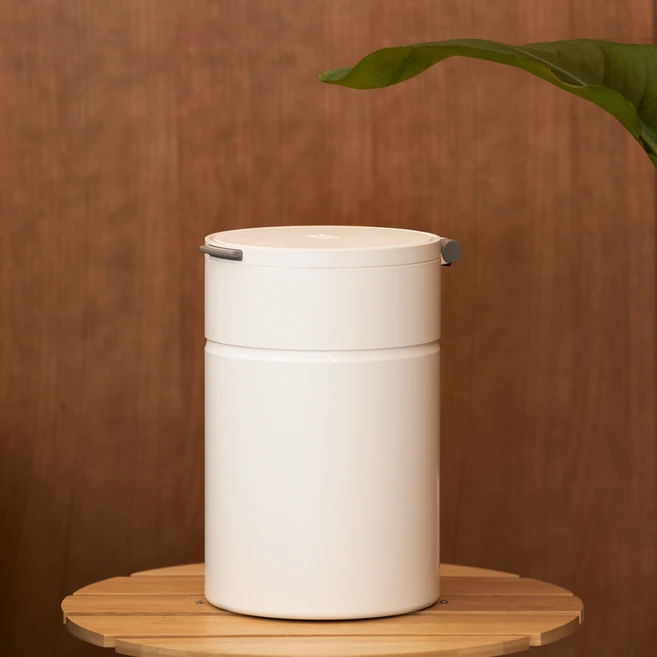 퍼플플라스틱 마그네틱 밀폐 원터치 음식물쓰레기통 3L, 화이트, 226 x 145 x 145 mm, 1개