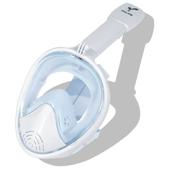 이츠라이프 풀페이스 스노쿨링 마스크 3세대 세트, 페일블루