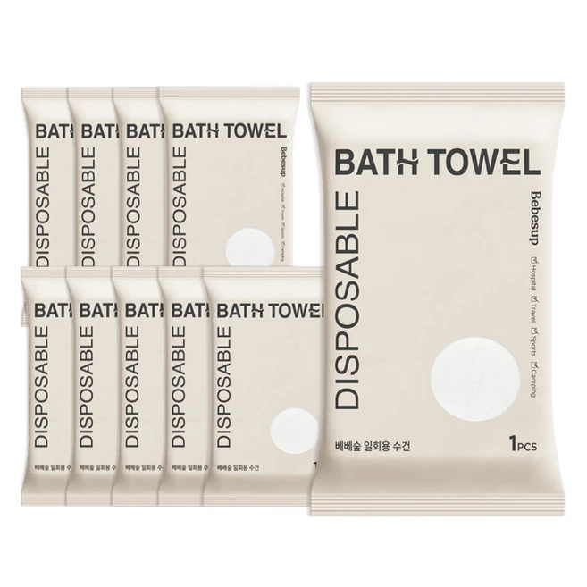 베베숲 일회용 수건, 화이트, 10개