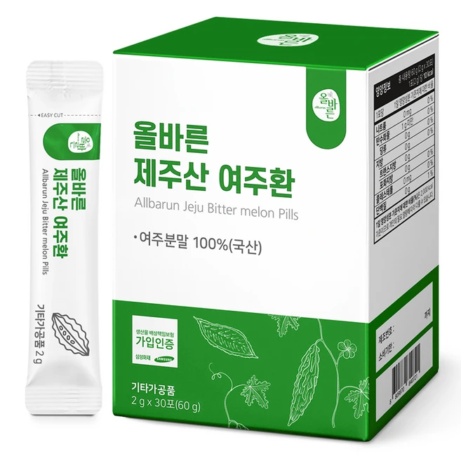 올바른건강식품 올바른 제주산 여주환 30p, 1개, 60g