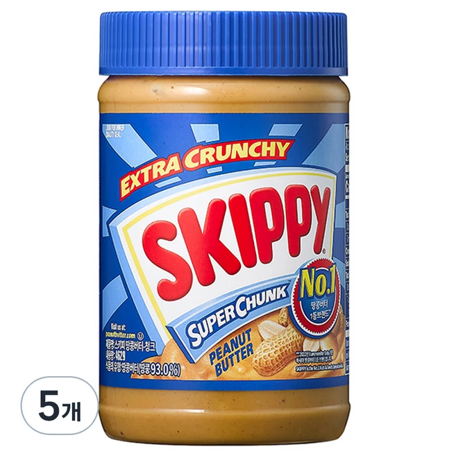 스키피 땅콩버터 수퍼청크, 462g, 5개
