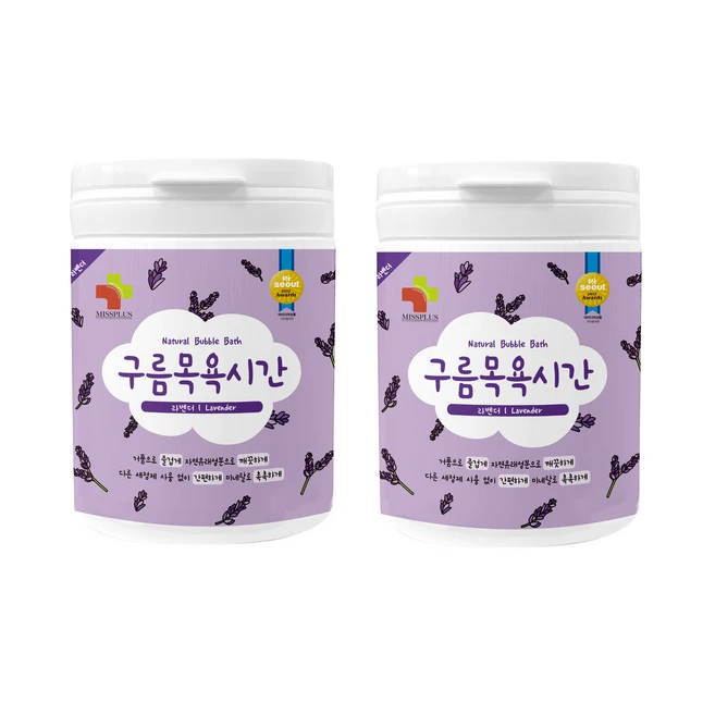 미스플러스 구름목욕시간 라벤더 입욕파우더 대팩, 500g, 2개