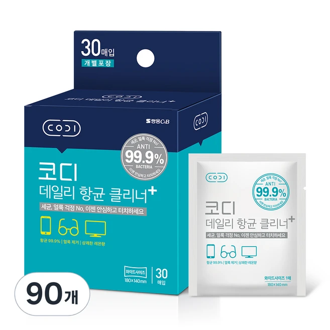 코디 데일리 항균 클리너 티슈, 3개