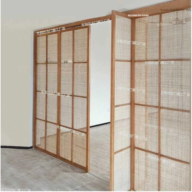 노바어스 간살도어 중문 우드중문 간살, 오구만 호두나무+인니 천연 등나무/