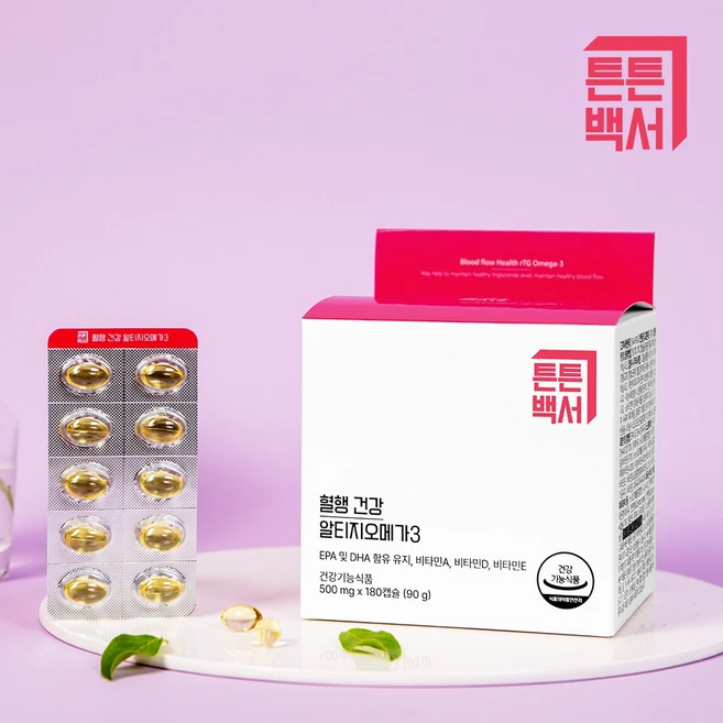 튼튼백서 혈행 건강 알티지오메가3 500mg x 180캡슐 3개월분, 1개, 180정