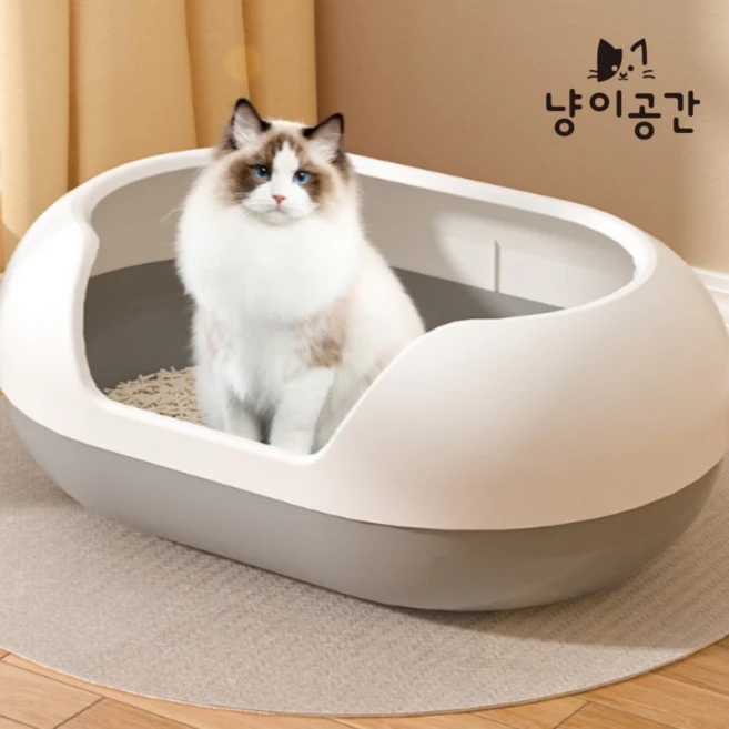 냥이공간 대용량 고양이 화장실 모래삽 세트, 1개, 대형 60cm, 그레이