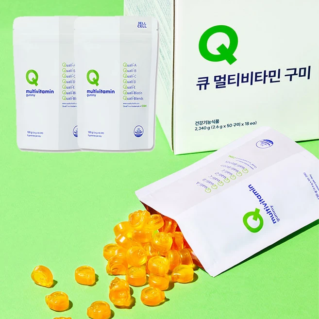 큐 멀티비타민 구미 젤 젤셀 Q 비타민 아이큐샵, 50정, 18개