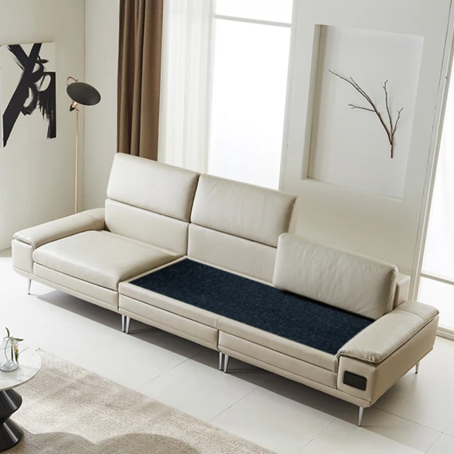 HD 디바노럭스4인 천연소가죽 온열소파 게르마늄(라이트그레이), 상세페이지참조