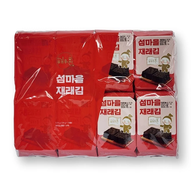 해우촌 섬마을 재래김 도시락김 160개 1박스, 3.6g