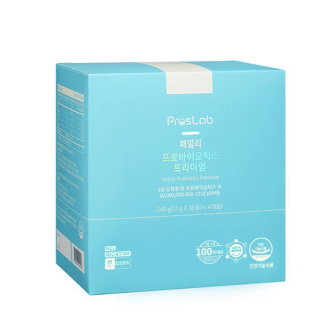 프로스랩 패밀리 프로바이오틱스 프리미엄 유산균 100억마리 보장 3+1박스, 240g, 1개