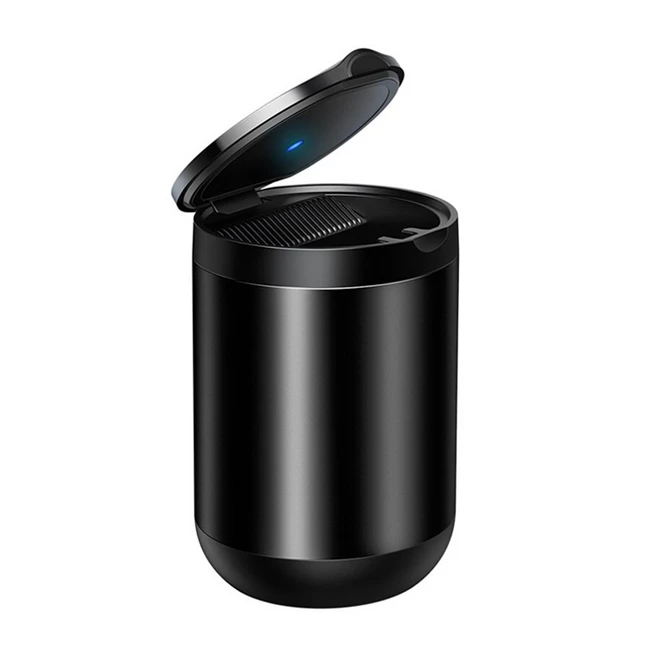 샤오미 차량용 baseus 프리미엄 흡연 냄새안나는 컵홀더 LED 담뱃재 블랙 날림방지 재떨이, 샤오미 baseus 재떨이(실버), 1개