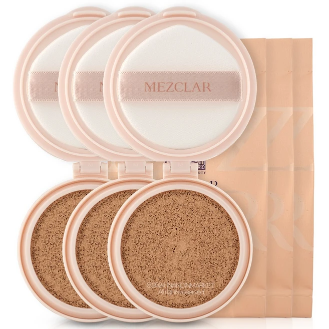 메즈클라 스킨케어 에어핏 커버 쿠션 23호 리필X3개, 3개