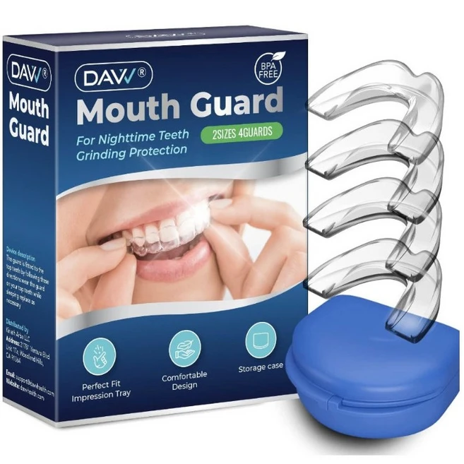 DAVV 이갈이 방지 마우스가드 4개+케이스, 2개