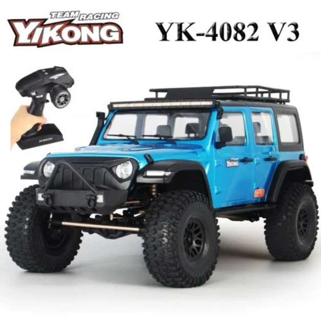 최신형 YK4082 V3 PRO 지프 랭글러 4륜구동 RC카, 블루색, 1개