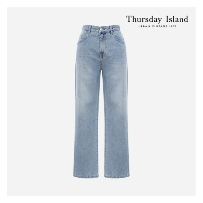 정품1000%써스데이아일랜드 청바지 남여 공용 팬츠 [Thursday Island] 플라워 프린트 루즈핏 배기 데님(T226MJE135W)