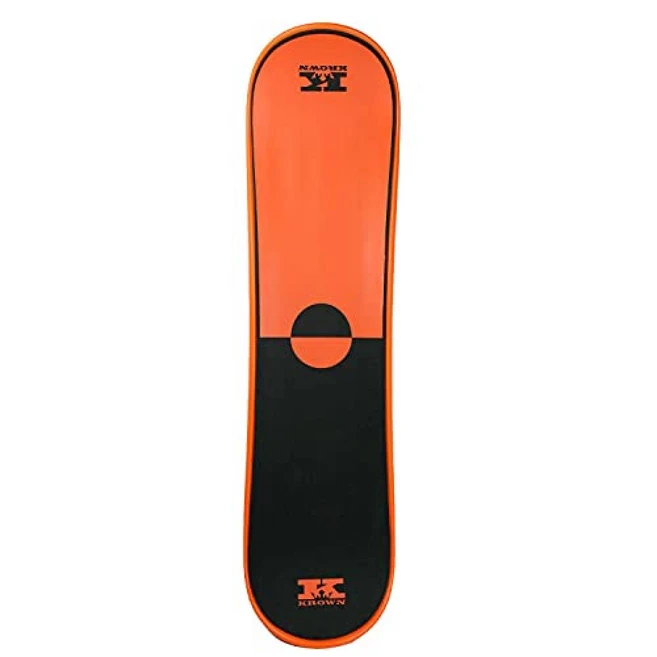 Krown SnowSkate 플라스틱 폴리머 스케이트보드 스타일 듀얼 킥 스노우보드 폼 그립 포함 - 88.9cm(35인치) 그린 마운틴스케이프 22.9 x 88.9cm(9, 1개, 오렌지 하프톤