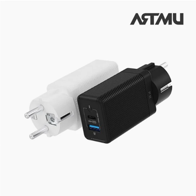 아트뮤 USB PD 65W PPS GaN 접지 듀얼 초고속 충전기 GC720, 화이트, 1개
