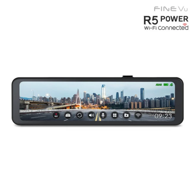 [파인뷰] [실내형 설치포함] R5 POWER Wi-Fi 룸미러 블랙박스 2채널 Q/F 26cm 128GB, 출장설치 포함, Wi-Fi 동글 추가 구매 X