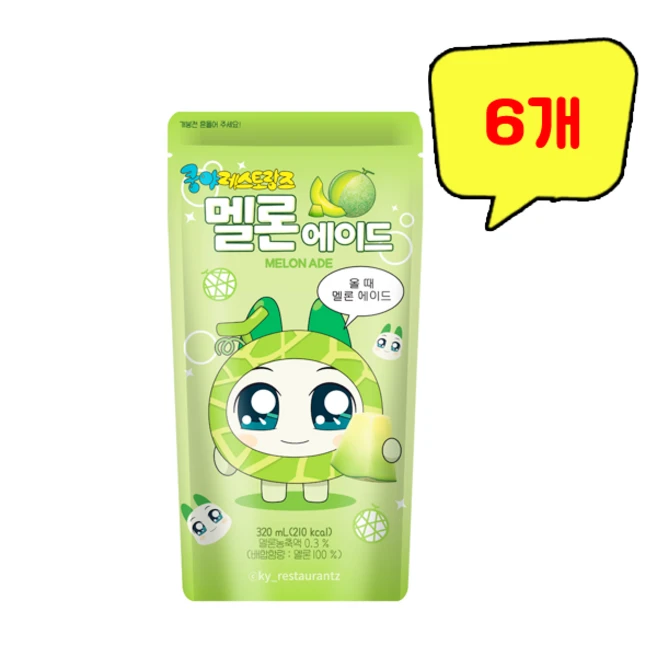 대호 쿵야 레스토랑즈 멜론 에이드, 6개, 320ml