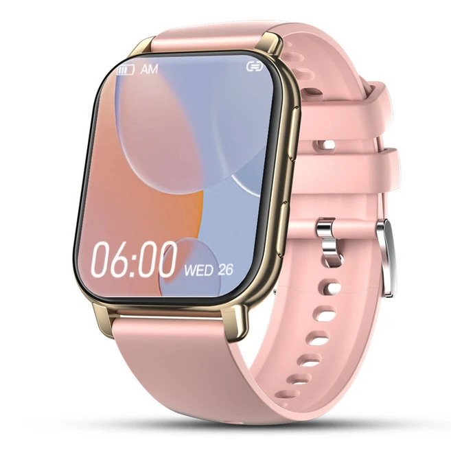 스마트워치 P5S 1.85인치 고화질 워치 통화 키즈, GPS + 블루투스, 4.7cm, 골드