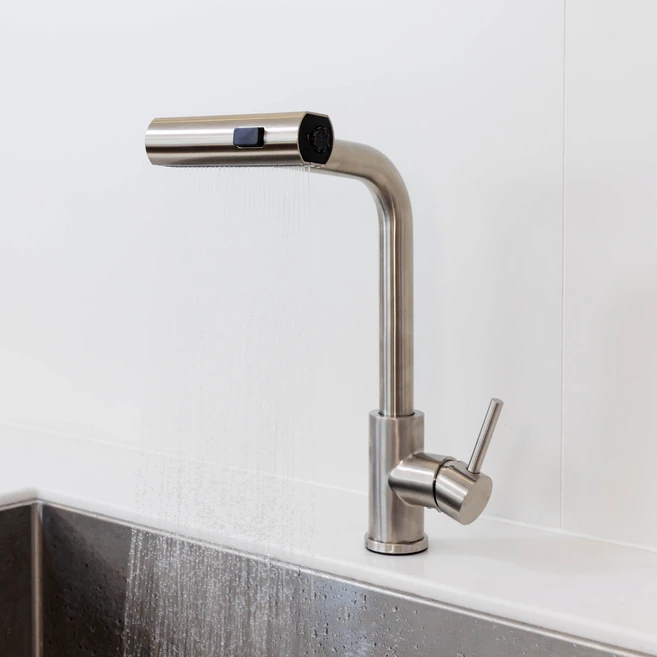 싱크대 주방 수전 무광 니켈 와이드 폭포수전 1년무상 A/S, 1개