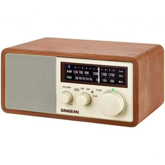 산건 WR16 AMFM 블루투스 원목 캐비닛 라디오 브라운