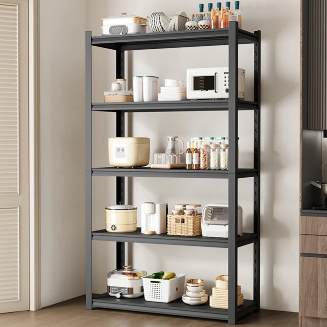 투에스리빙 무볼트 조립식 철제 선반, 5단, 블랙