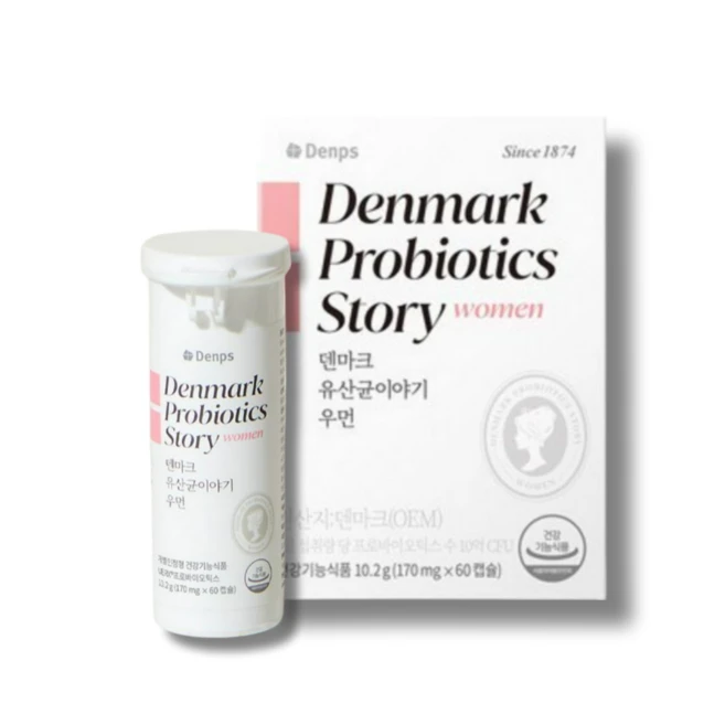 덴마크 직수입덴프스 유산균이야기 우먼 2개월분(질유산균) + 콜라겐스킨부스터 3포 증정, 60정, 1개