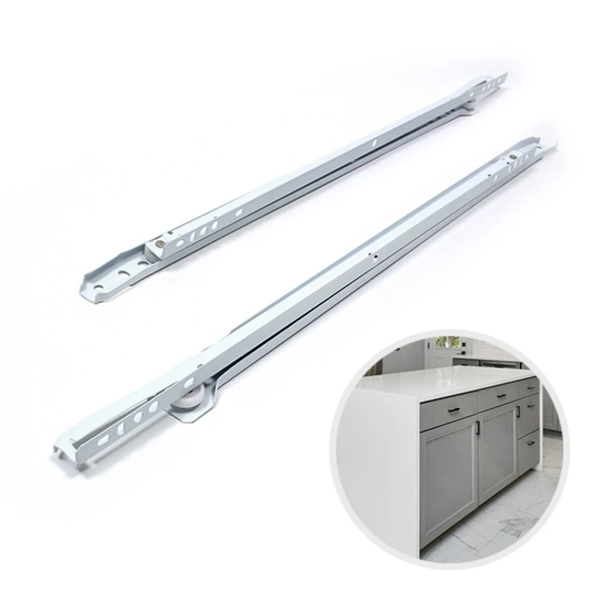 ZIO-BIZ 서랍레일 백색 철레일 1조 500mm / 고하중 슬라이드레일 서랍장레일 가구 옷장 수납장 하부장 책상 책장 싱크대 레일 서랍댐퍼 헤펠레 가구부품, 1세트