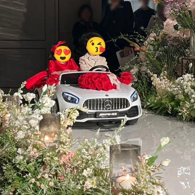 러브헌터 화동 웨딩카장식 꾸미기 돌잔치 백일 화동카 전동차 꽃장식 셀프웨딩, 은방울꽃세트+은방울후면장식, 1개
