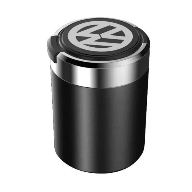 폭스바겐재떨이 LED 스텐 액세서리 차꾸미기 실내, 블랙(폭스바겐) 스테인레스, 1개